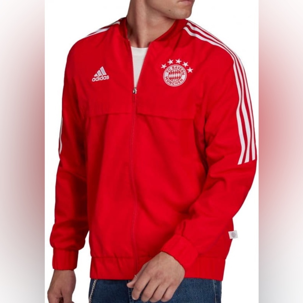 🇩🇪 adidas [XL] Bayern Munich Anthem Jacket Red 2022-23.